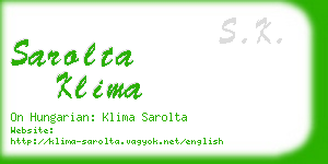 sarolta klima business card